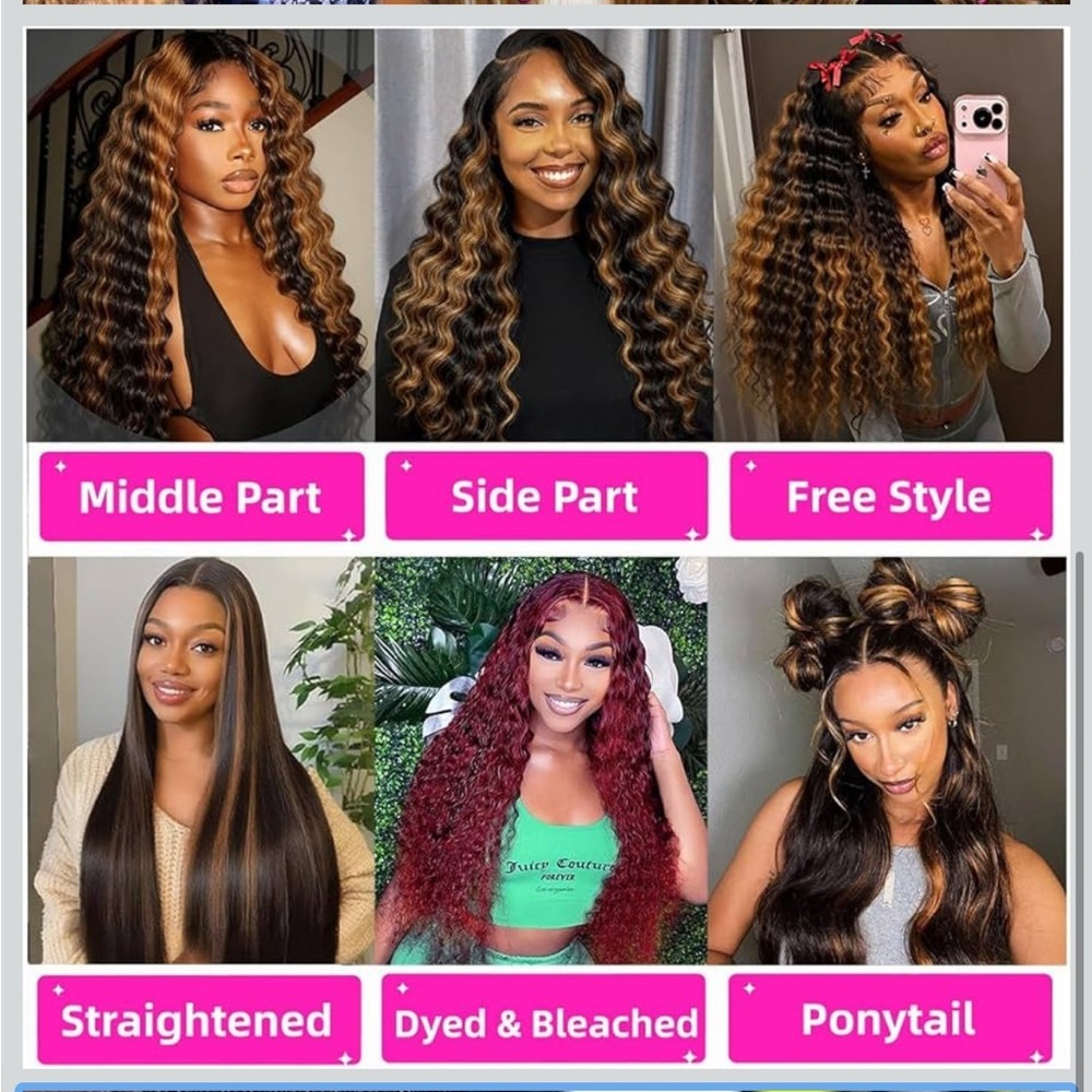Deep Wave Bohemian Lace Front Wig – 28 Inch - Picture 6 of 6